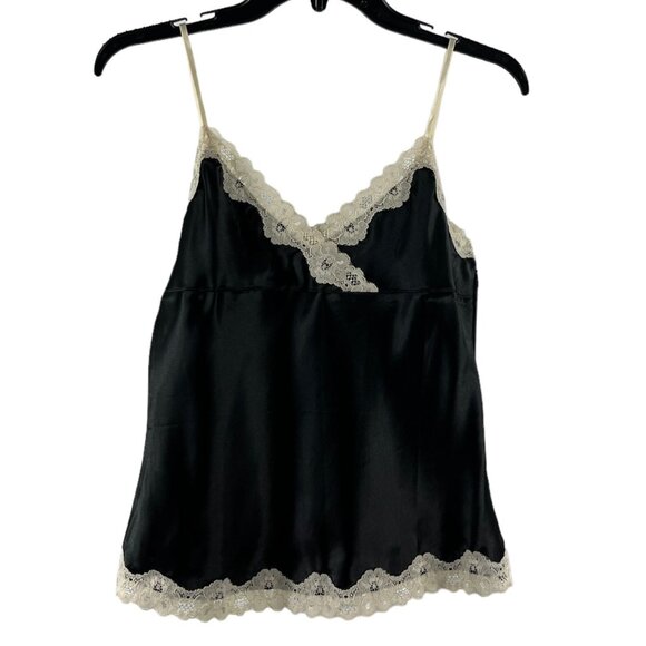 One Step Up Y2K Style Camisole Tank Top Black w/ Lace Trim Size Juniors Medium - Picture 1 of 11